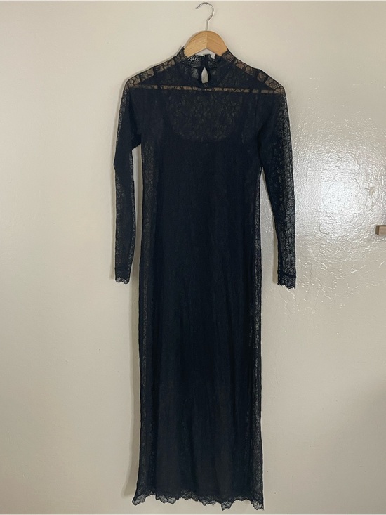 All Saints Dresses & Skirts - AllSaints Black Lace mocked neck Long-Sleeve Dress